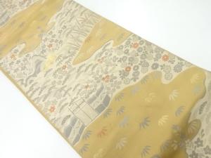 草花模様織出し本袋帯